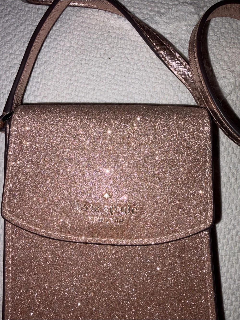 Kate Spade phone crossbody pink glitter
